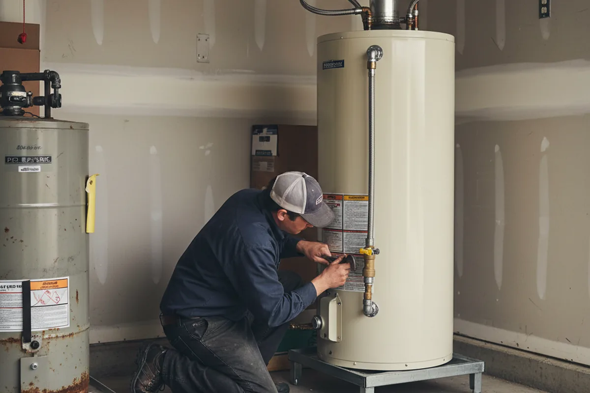 Water heater and shutoff valve replacement in Calion