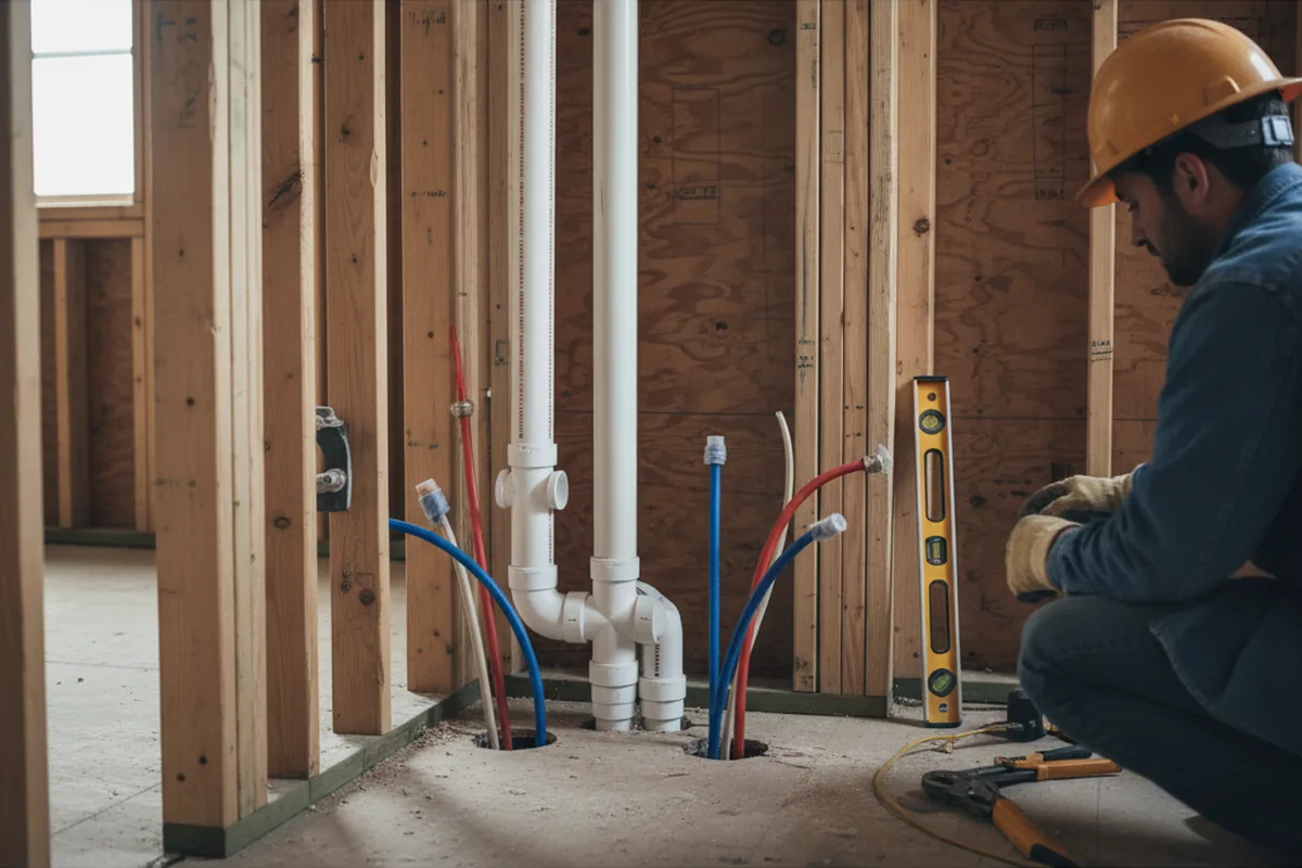 Drain and supply rough-in during Drain Cleaning in Calion